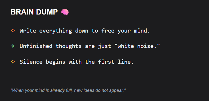 Preview: Brain Dump Method